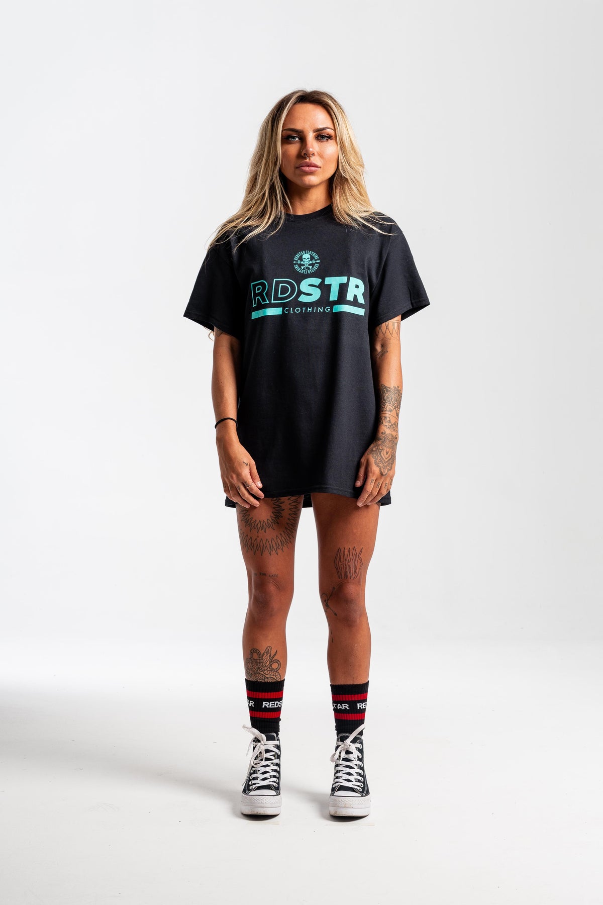 RDSTR Black/Teal Tshirt - Front print