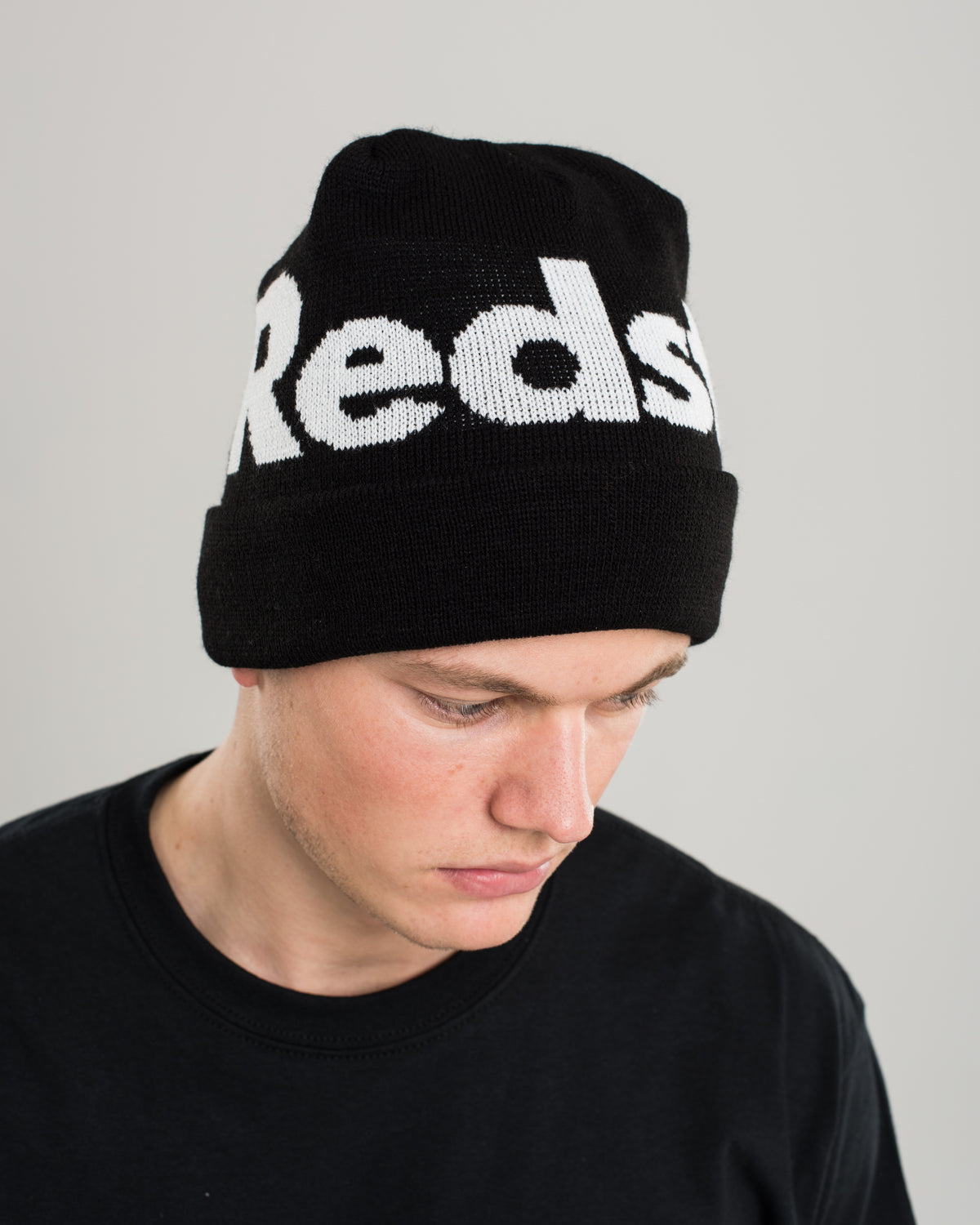 Redstar White on Black Beanie
